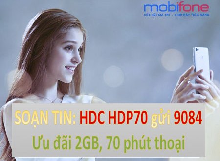 Đăng ký gói cước 4G HDP70 MobiFone được 2GB Data và 70 phút thoại