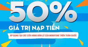 khuyến mãi 50% tại các cửa hàng bán lẻ mobifone