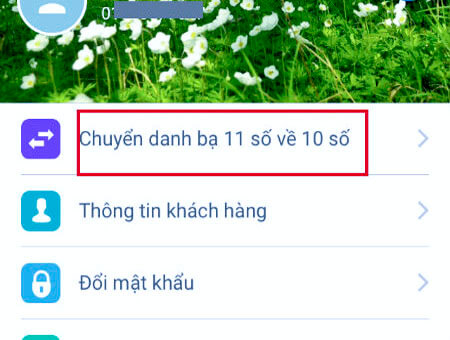 Chuyển đổi danh bạn từ 11 số sang 10 số từ ứng dụng Viettel