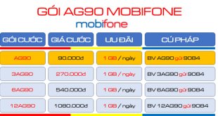 Đăng ký gói cước AG90 Mobifone ưu đãi 30GB kèm miễn phí MobiAgri