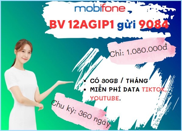 Đăng ký gói cước 12AGIP1 Mobifone online giá rẻ cả năm 