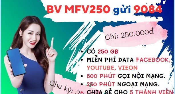 Đăng ký gói cước MFV250 Mobifone nhận ưu đãi cực khủng