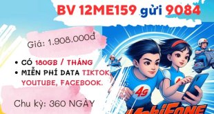 Đăng ký gói cước 12ME159 Mobifone nhận 2.160GB data kèm tiện ích miễn phí