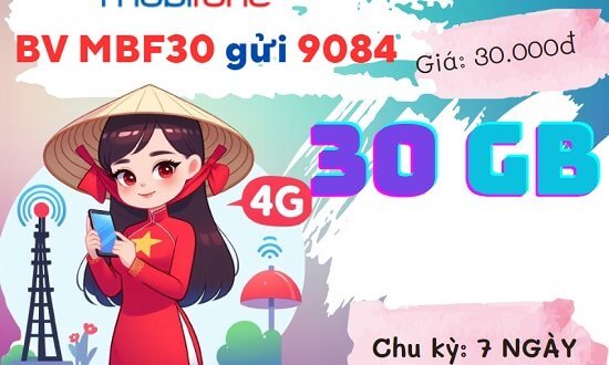 Gói cước MBF30 MobiFone: 30GB data tốc độ cao chỉ 30K, hết sức hấp dẫn!