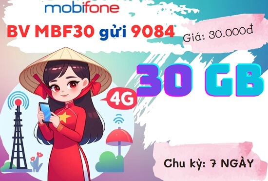 Gói cước MBF30 MobiFone: 30GB data tốc độ cao chỉ 30K, hết sức hấp dẫn!