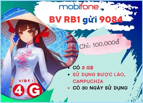 Đăng ký gói cước RB1 Mobifone chuyển vùng quốc tế tại Lào và Campuchia