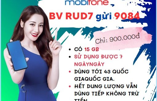 Đăng ký gói cước RUD7 Mobifone chỉ 900k dùng data CVQT thả ga cả tuần