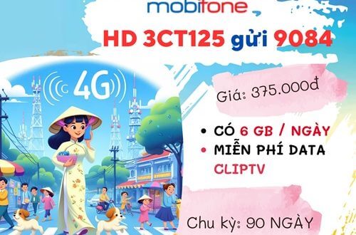 Đăng ký gói cước 3CT125 Mobifone nhận 540GB DATA và xem thả ga CLIPTV