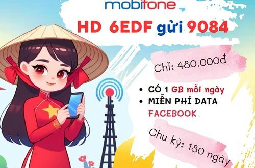 Đăng ký gói cước 6EDF Mobifone chỉ 480k học online và dùng data nửa năm