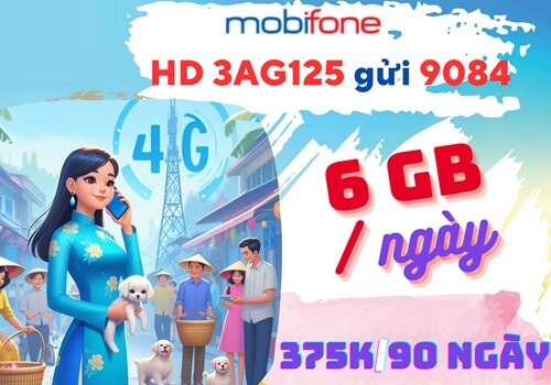 Cách đăng ký gói cước 3AG125 Mobifone có ngay 6GB / Ngày dùng 3 tháng