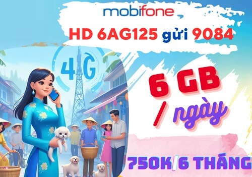 Cách đăng ký gói cước 6AG125 Mobifone dùng liên tục 6 tháng
