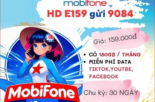 Đăng ký gói cước E159 Mobifone ưu đãi 6GB data mỗi ngày miễn phí tiện ích cả tháng