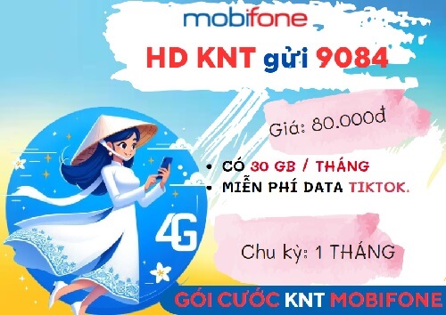 Đăng ký gói cước KNT Mobifone nhận 30GB data, lướt TikTok không giới hạn