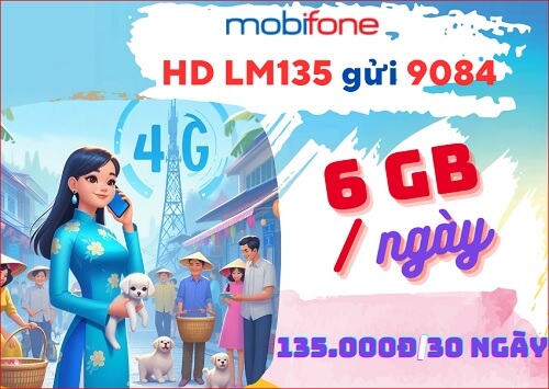 Đăng ký gói cước LM135 Mobifone ưu đãi 180GB data miễn phí