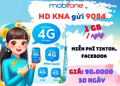 Gói cước KNA Mobifone: Ưu đãi 30GB, dùng thả ga TikTok, Facebook chỉ 90k