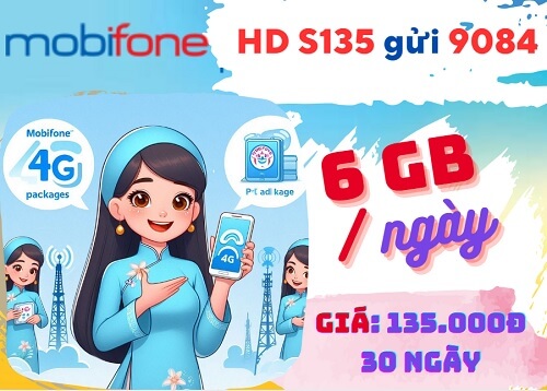 Gói cước 12S135 Mobifone: 8GB data mỗi ngày dùng suốt cả năm 