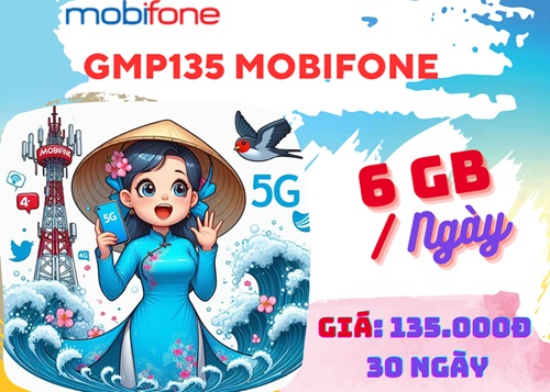 Gói cước GMP135 Mobifone ưu đãi 6GB data mỗi ngày, miễn phí chơi game cả tháng
