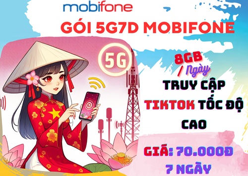 Cách đăng ký gói cước 5G7D Mobifone nhận 56GB data online cả tuần chỉ 70k 
