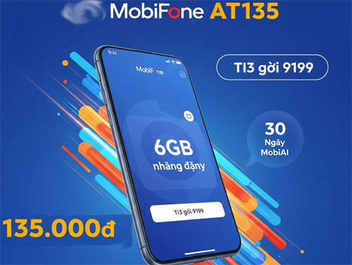 Đăng ký gói cước AT135 Mobifone dùng data và dịch vụ MobiAI thả ga chỉ 135k
